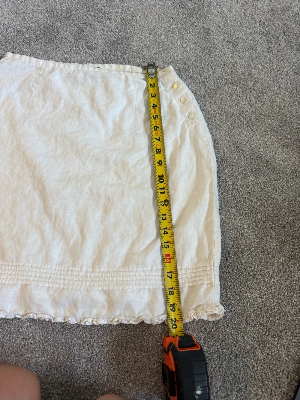 GAP Cream Linen Skirt with Button Detail